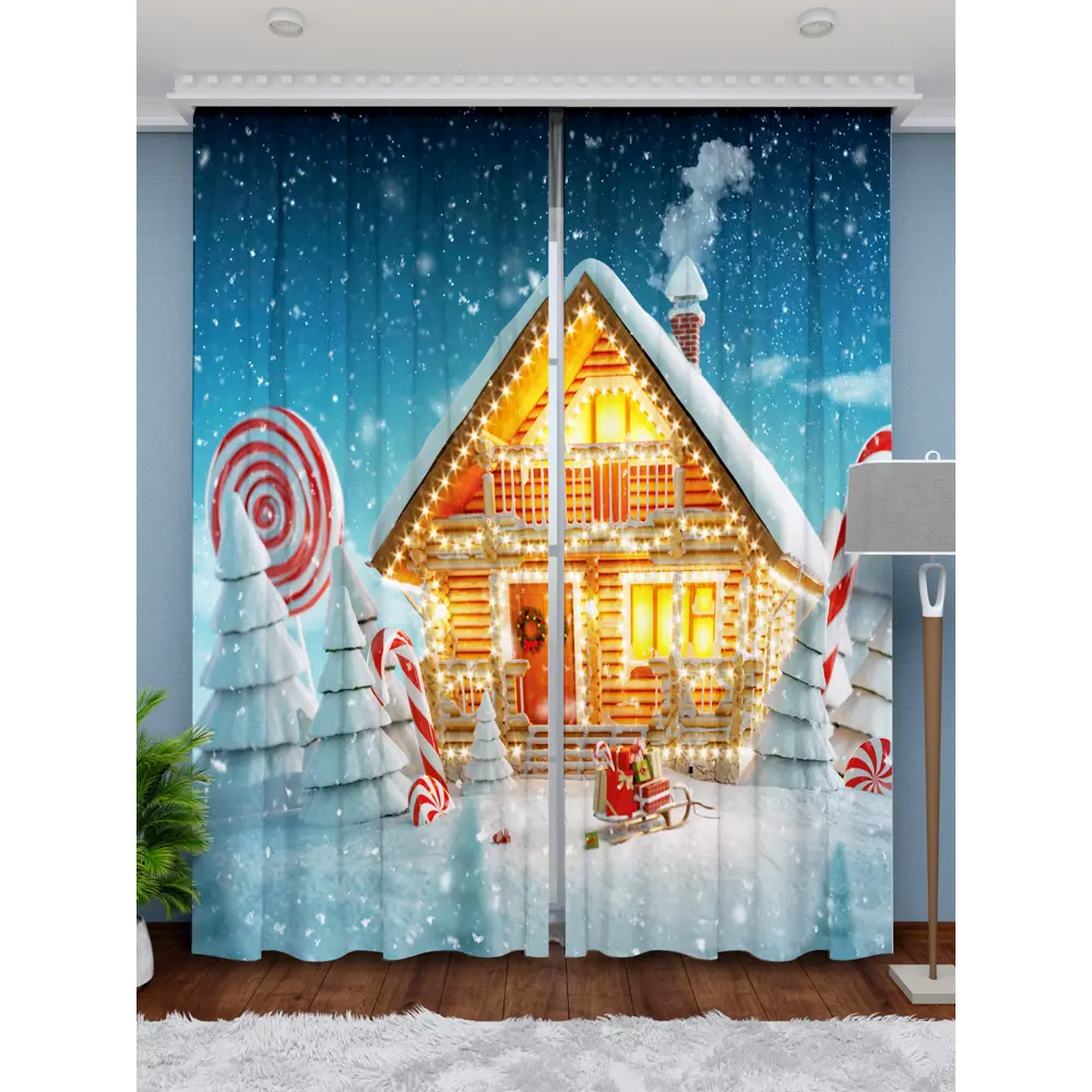 Фото 2 Фотошторы на шторной ленте Homepick Contry House 290x265 см цвет голубой Фото 2 Фотошторы на шторной ленте Homepick Contry House 290x265 см цвет голубой