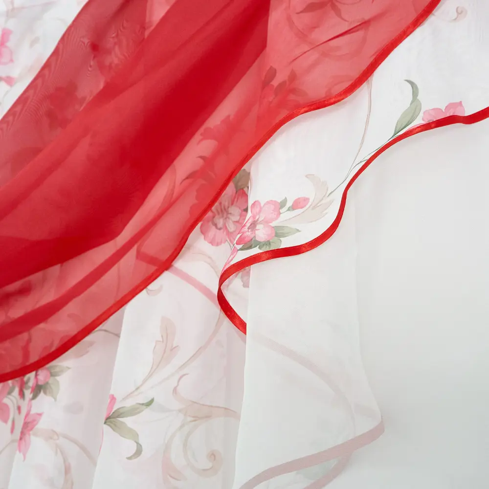 Фото 5 Комплект штор на шторной ленте Witerra Иллюзия вуаль 300x150 см цвет красный