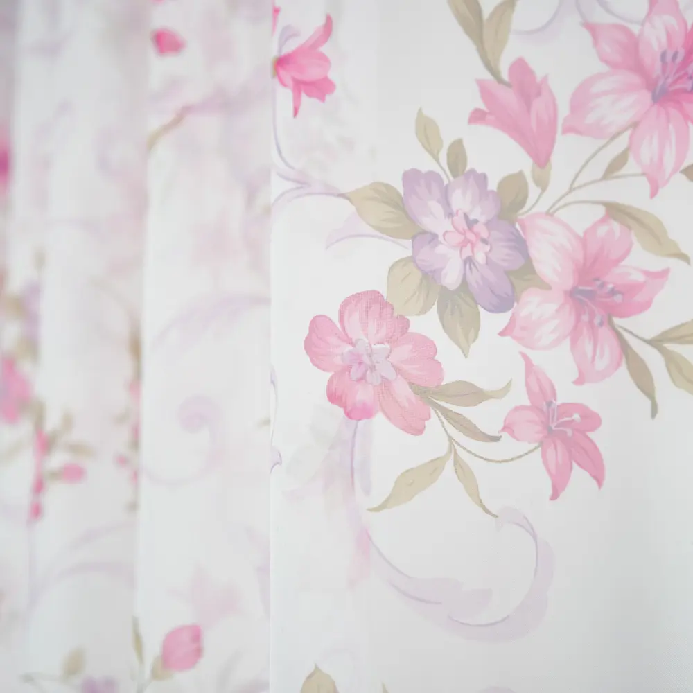 Фото 4 Комплект штор на шторной ленте Witerra Кантри вуаль 285x160 см цвет темно-розовый Фото 4 Комплект штор на шторной ленте Witerra Кантри вуаль 285x160 см цвет темно-розовый