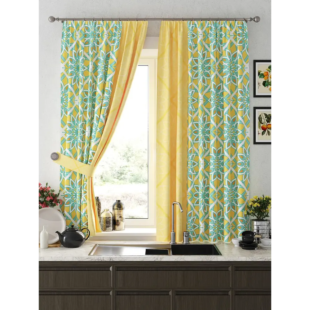 Фото Штора на шторной ленте для кухни Helga Некленс HL-925681 150x180 см цвет белый Фото Штора на шторной ленте для кухни Helga Некленс HL-925681 150x180 см цвет белый