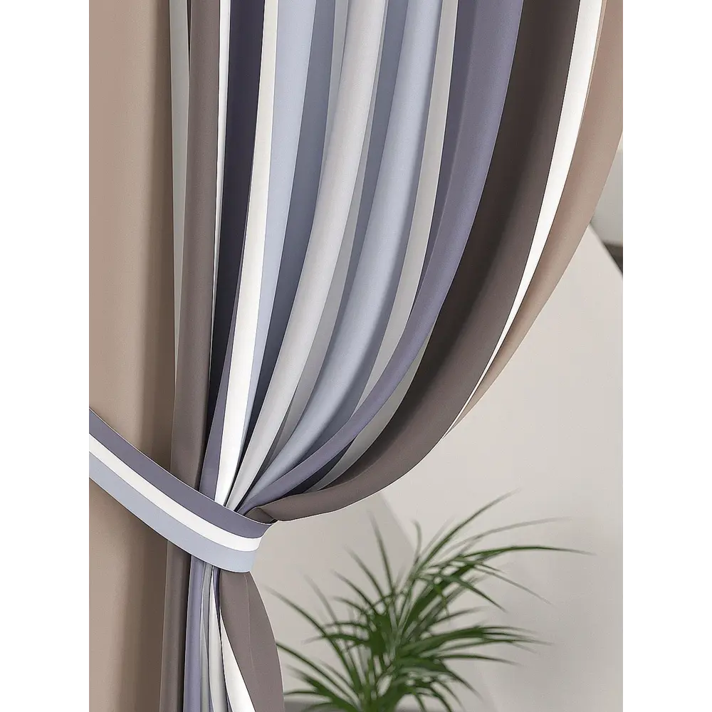 Фото 2 Штора на шторной ленте Helga Гренвирс 150x280 см цвет бежевый