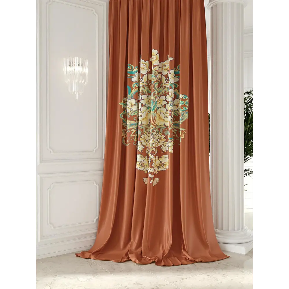 Фото Штора на шторной ленте Helga Тенмиона 150x300 см цвет бежевый