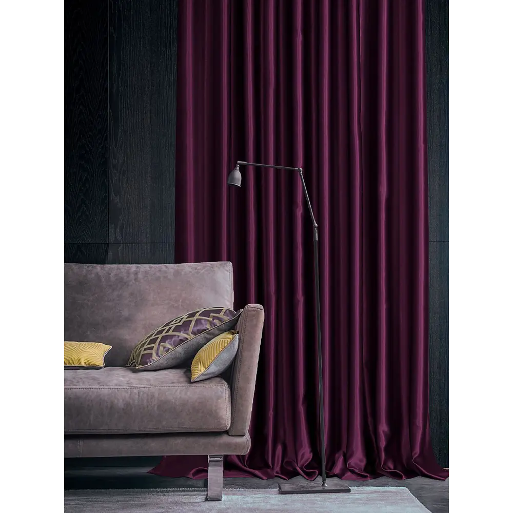 Фото 3 Штора на шторной ленте блэкаут Helga Элести Apihl-206029 400x270 см цвет бордовый