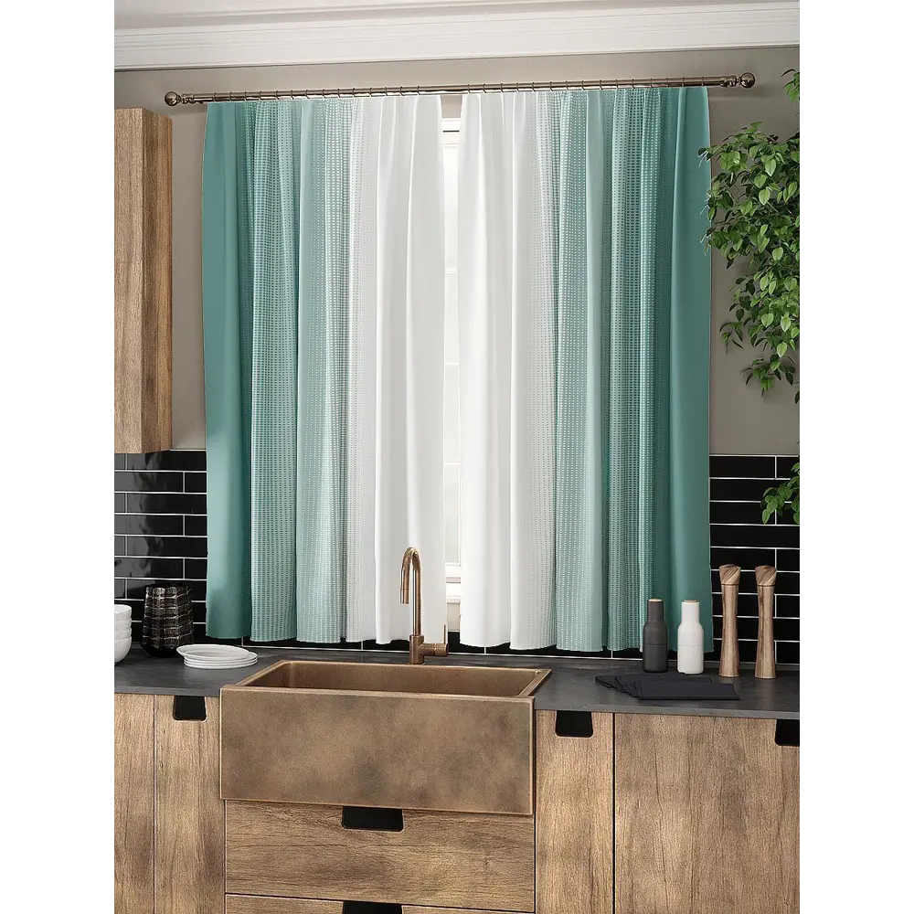 Фото 3 Штора на шторной ленте для кухни Helga Глорнис 150x180 см цвет белый Фото 3 Штора на шторной ленте для кухни Helga Глорнис 150x180 см цвет белый