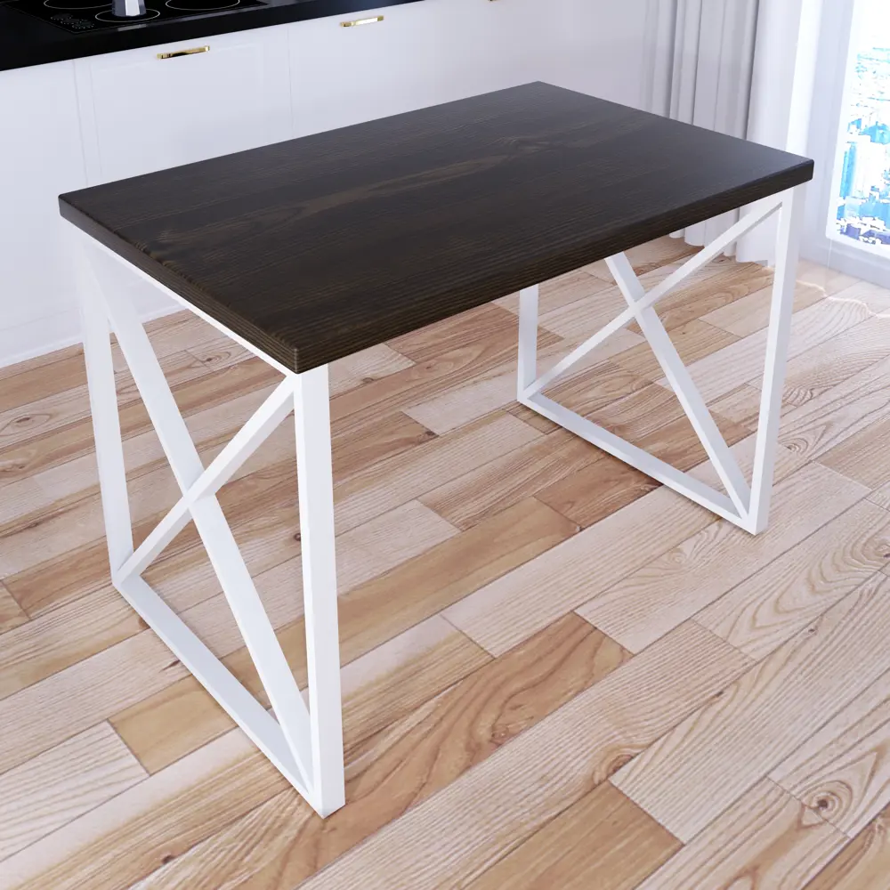 Фото 2 Кухонный стол прямоугольный Solarius Loft 90x80 см массив сосны цвет темный дуб 702-10358 Фото 2 Кухонный стол прямоугольный Solarius Loft 90x80 см массив сосны цвет темный дуб 702-10358