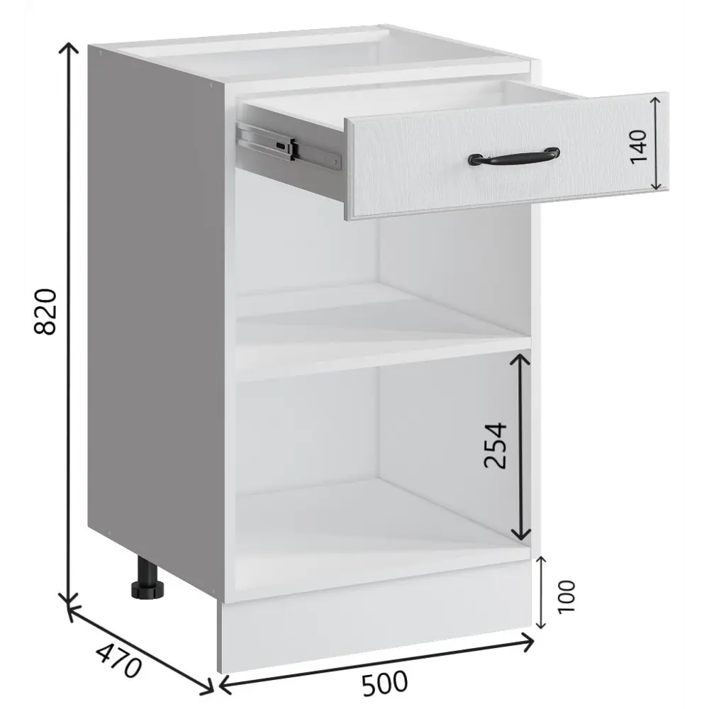 Фото 2 Напольный шкаф с 1 ящиком Bvmebel Romeo 50x82x47 см фасад МДФ цвет белый дуб Фото 2 Напольный шкаф с 1 ящиком Bvmebel Romeo 50x82x47 см фасад МДФ цвет белый дуб