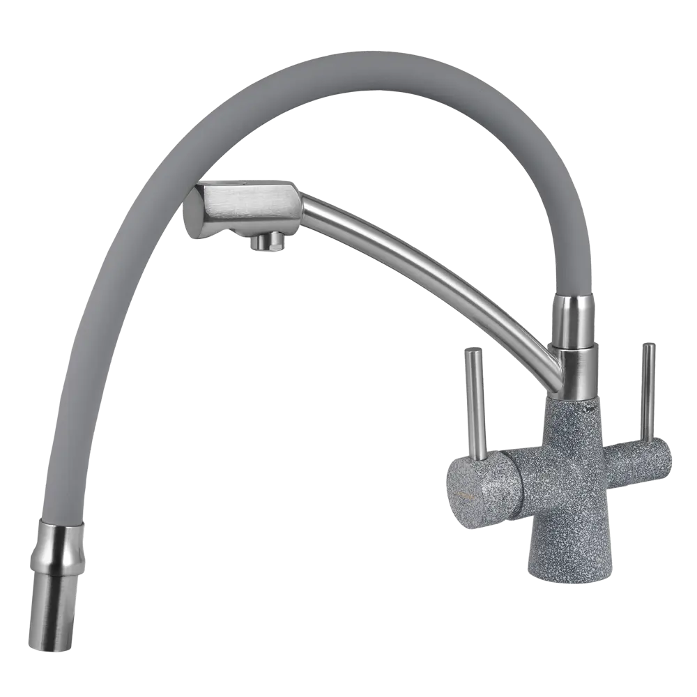 Фото 3 Смеситель для кухни с гибким изливом и подводкой питьевой воды Wisent графит W4855-24-9