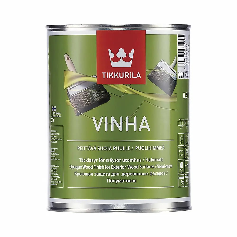 Фото Антисептик фасадный кроющий Tikkurila Винха полуматовый цвет белый база A 0.9 л Фото Антисептик фасадный кроющий Tikkurila Винха полуматовый цвет белый база A 0.9 л