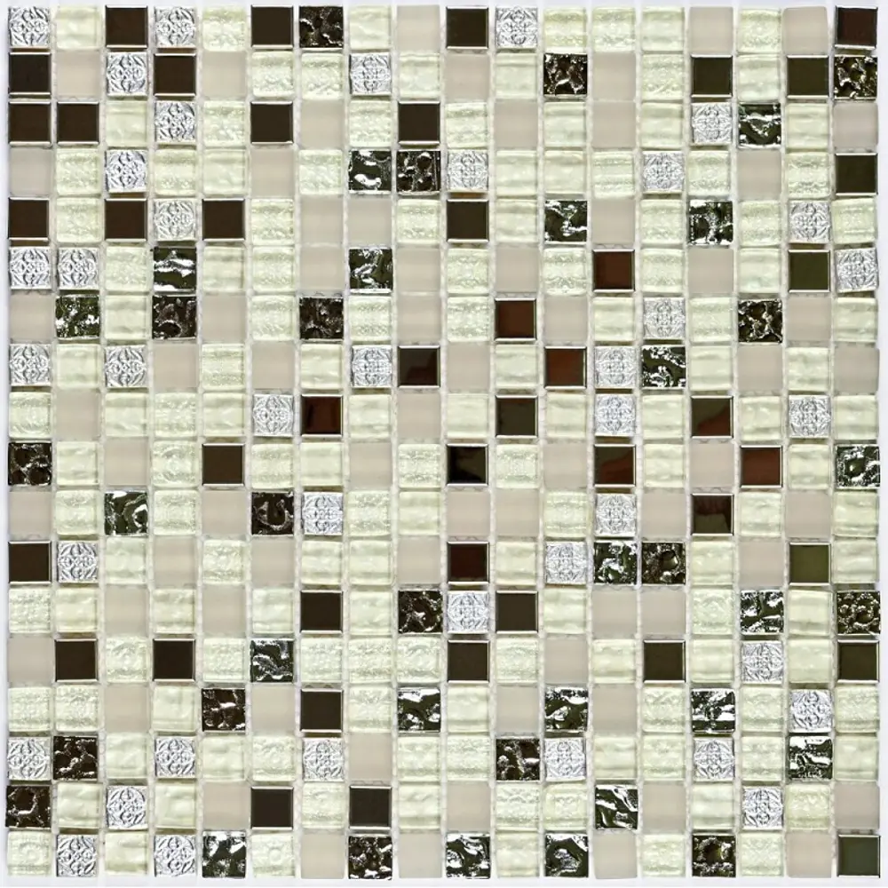 Фото Декоративная мозаика Granito U00017216 Metallicaekb 30x30см цвет Белый