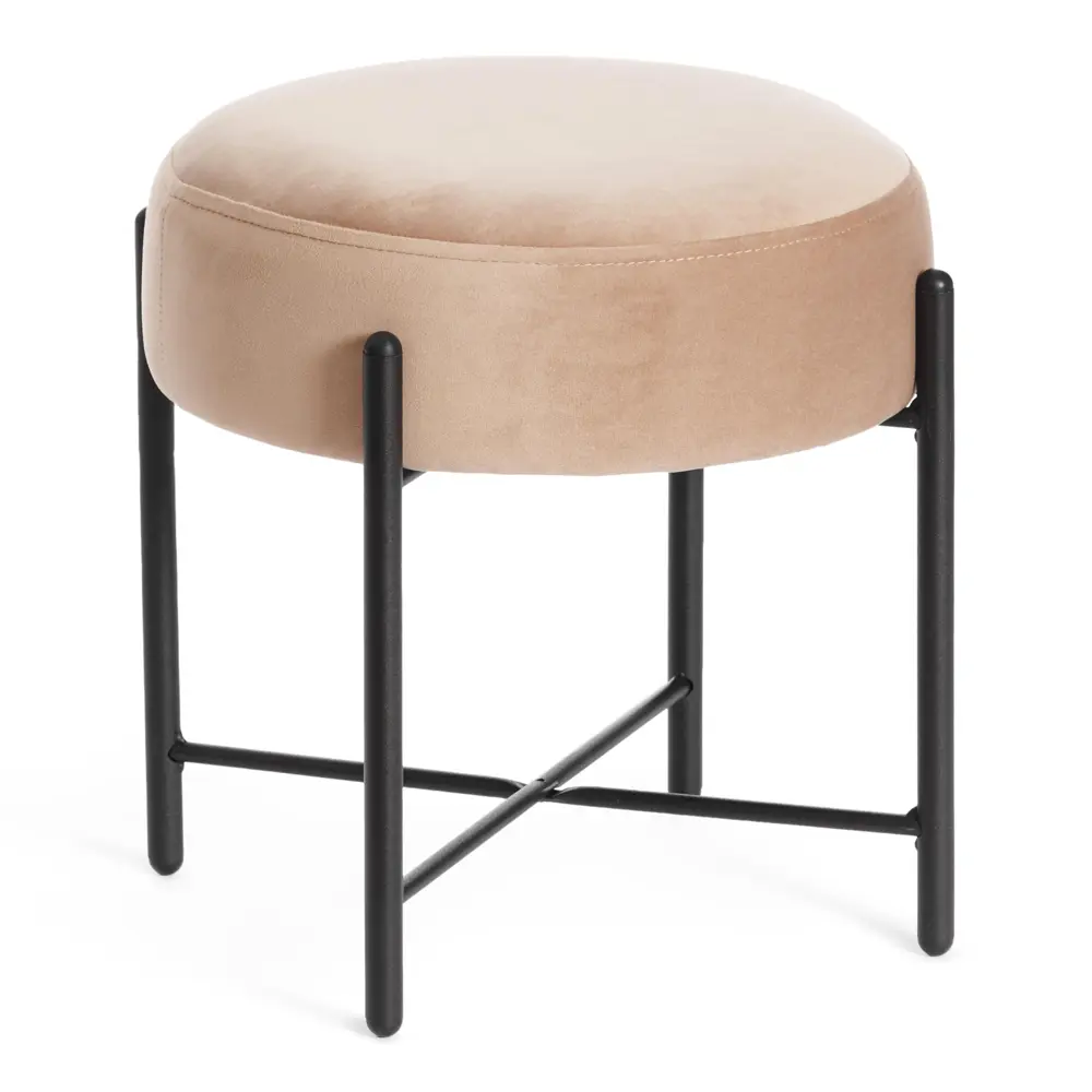Фото Банкетка Tetchair Amber 41x40x41 см цвет бежевый/черный Фото Банкетка Tetchair Amber 41x40x41 см цвет бежевый/черный