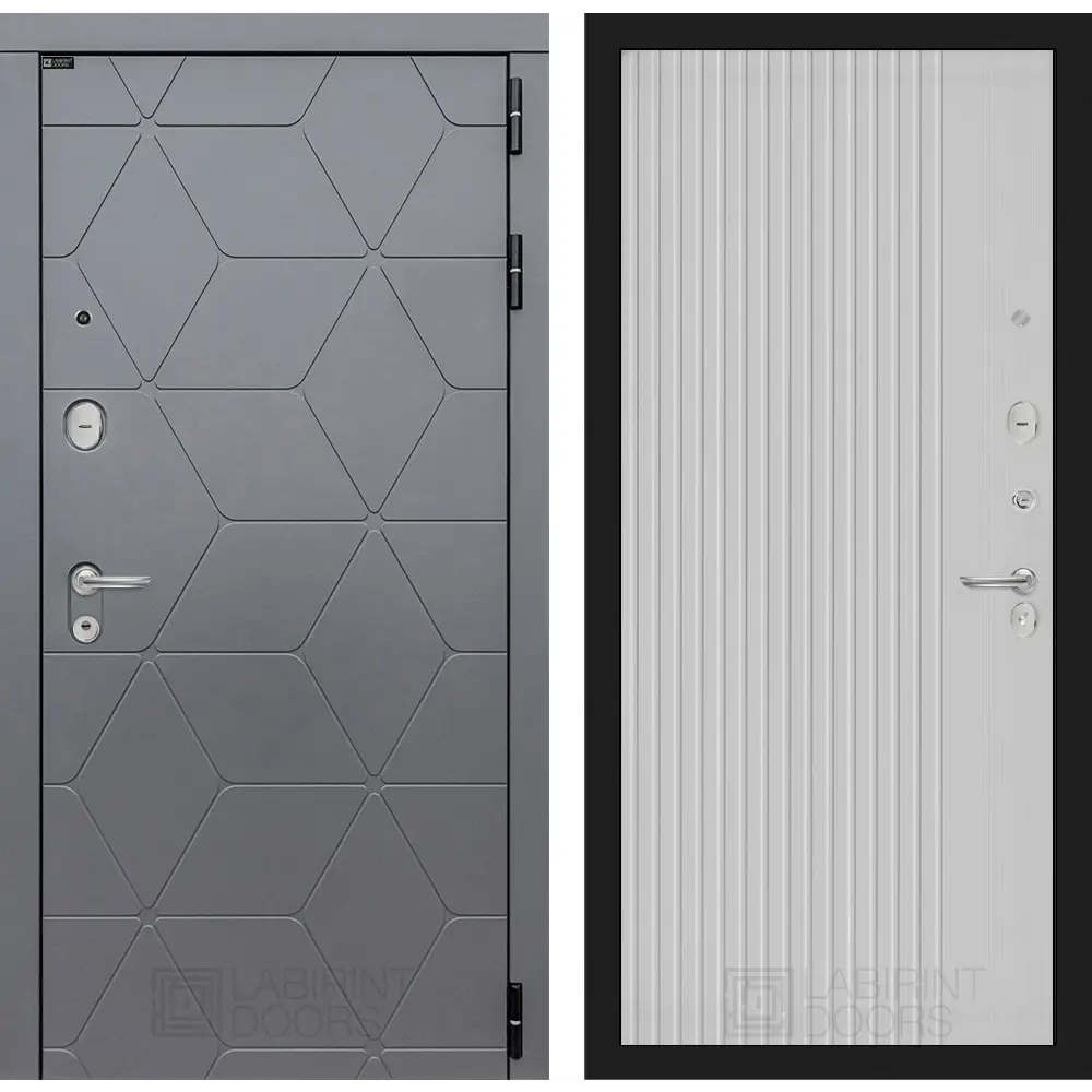 Фото Входная дверь Labirintdoors Космо с панелью Хомс правый 205x88см цвет графит софт/белый софт рельеф Фото Входная дверь Labirintdoors Космо с панелью Хомс правый 205x88см цвет графит софт/белый софт рельеф