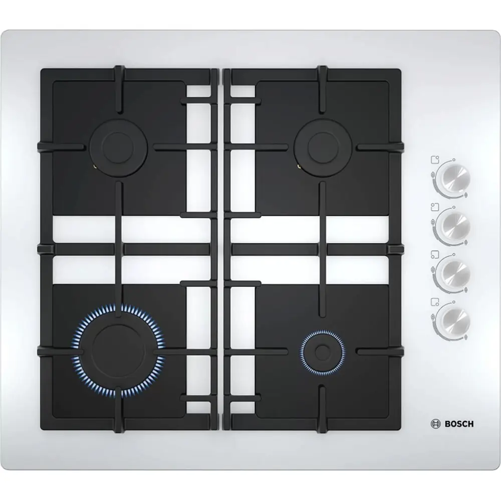 Фото Газовая варочная панель Bosch POP6C2O92R 59 см 4 конфорки цвет белый Фото Газовая варочная панель Bosch POP6C2O92R 59 см 4 конфорки цвет белый