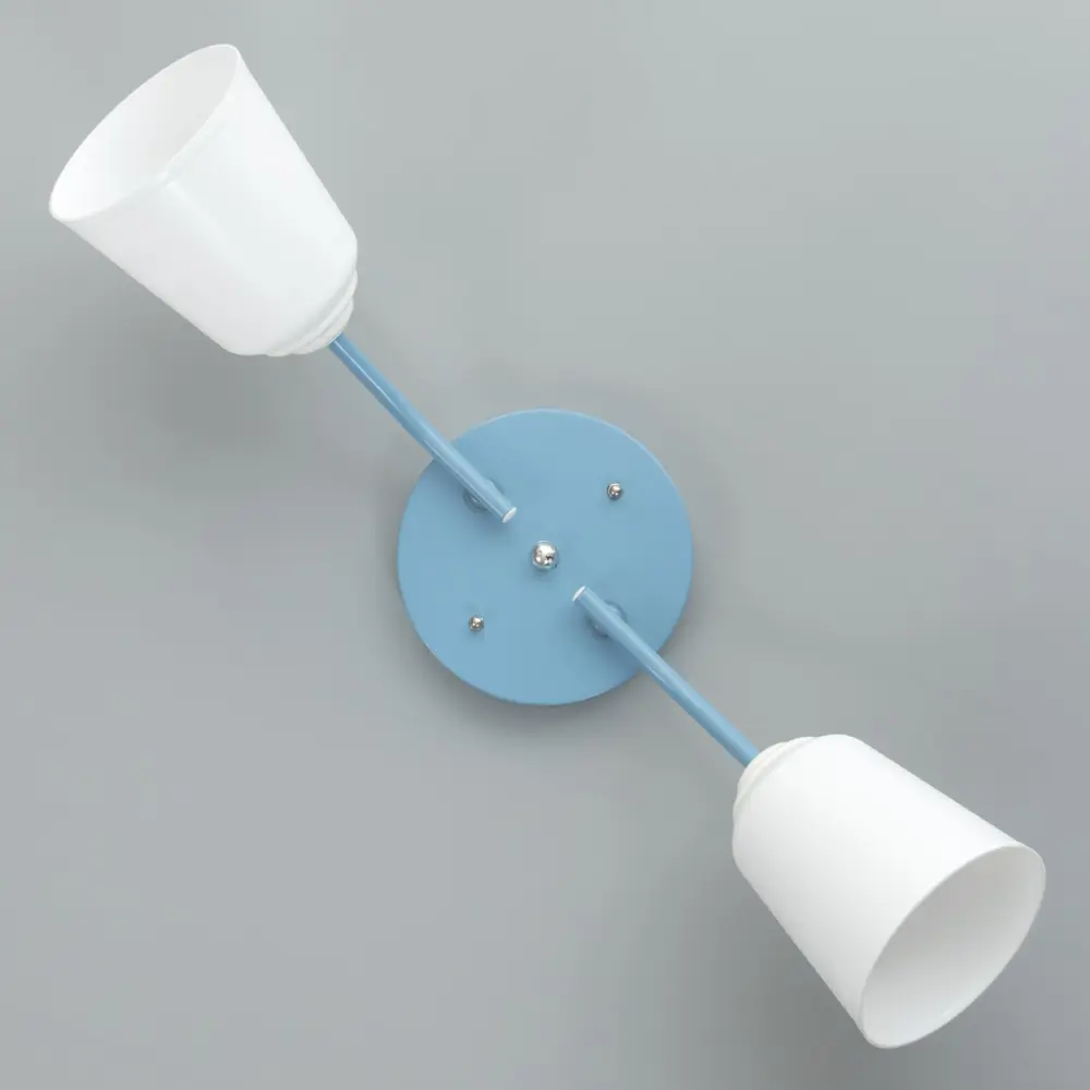 Фото 4 Люстра потолочная Bayerlux 2 лампы 15 Вт Е27 цвет голубой 50x15x15см