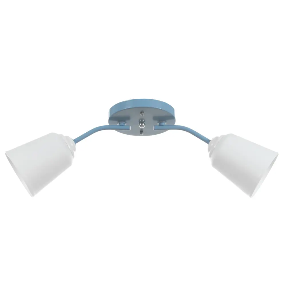 Фото Люстра потолочная Bayerlux 2 лампы 15 Вт Е27 цвет голубой 50x15x15см