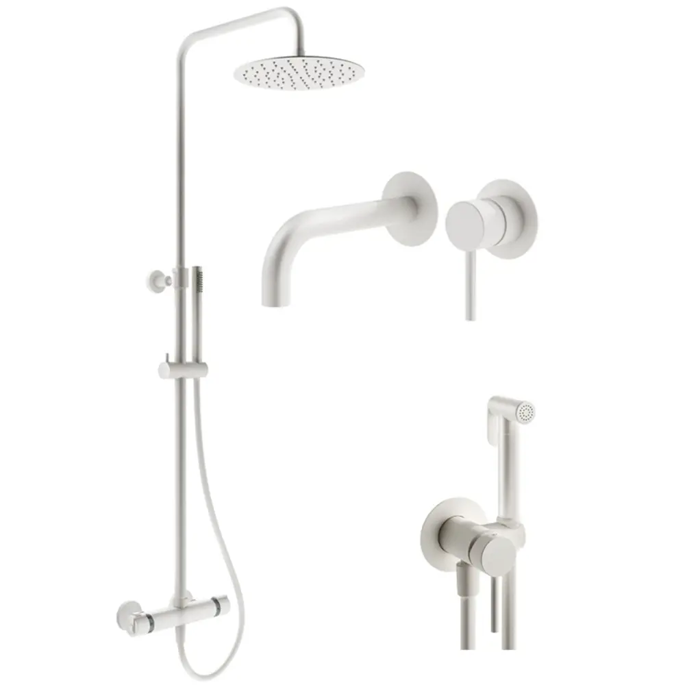 Фото Комплект смесителей для душа Plumberia Selection KITZXO6302BO210, Белый матовый Фото Комплект смесителей для душа Plumberia Selection KITZXO6302BO210, Белый матовый