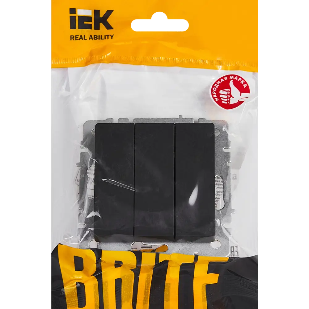 Фото 5 Выключатель встраиваемый IEK Brite 3 клавиши цвет графит Фото 5 Выключатель встраиваемый IEK Brite 3 клавиши цвет графит