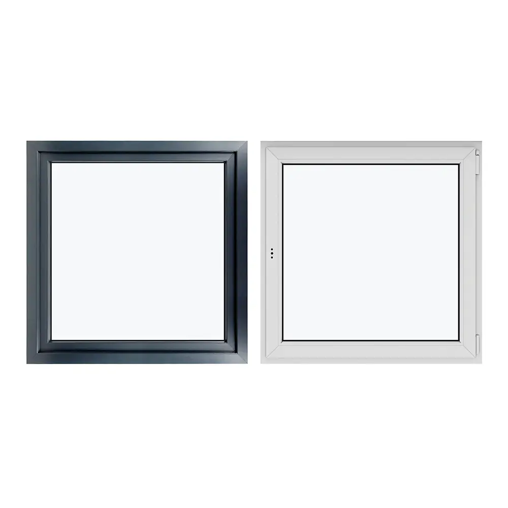Фото 4 Пластиковое окно ПВХ Рехау одностворчатое 600x600 мм (ВхШ) однокамерный стеклопакет цвет антрацит/белый Фото 4 Пластиковое окно ПВХ Рехау одностворчатое 600x600 мм (ВхШ) однокамерный стеклопакет цвет антрацит/белый