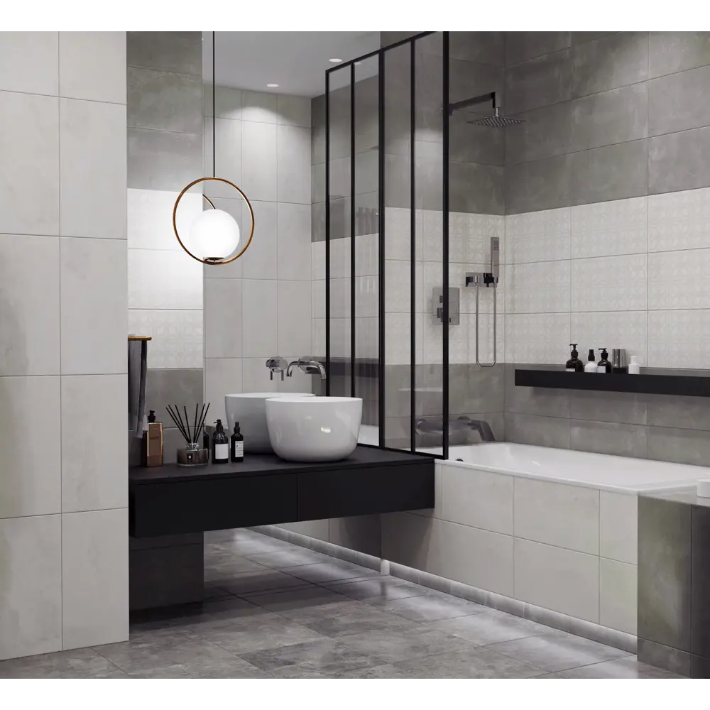 Фото 5 Плитка настенная Axima Лилль 25x50 см 1.25 м² матовая цвет серый Фото 5 Плитка настенная Axima Лилль 25x50 см 1.25 м² матовая цвет серый