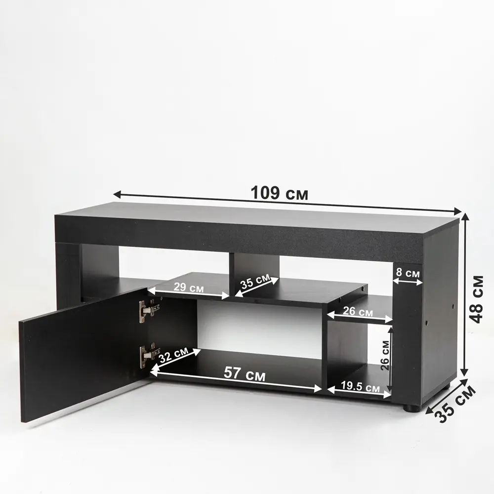 Фото 7 Тумба под телевизор Letta 3570 109x47.7x35 см ЛДСП цвет черный Фото 7 Тумба под телевизор Letta 3570 109x47.7x35 см ЛДСП цвет черный