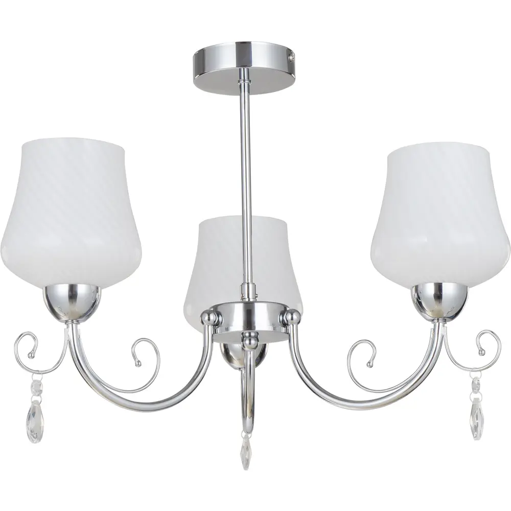 Фото Люстра Elegant 3xE14x40 Вт, стекло, цвет хром Фото Люстра Elegant 3xE14x40 Вт, стекло, цвет хром