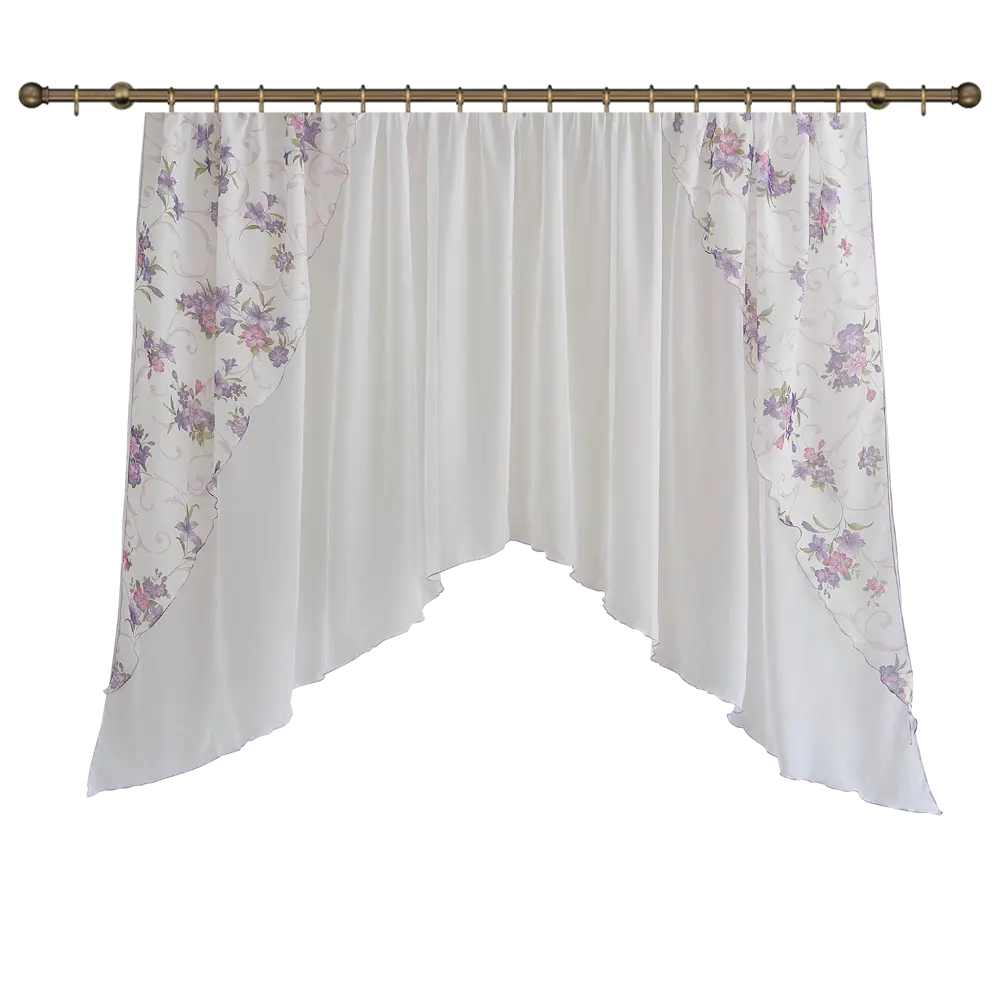 Фото 2 Комплект штор на ленте для кухни Офелия 300x160 см цвет сирень