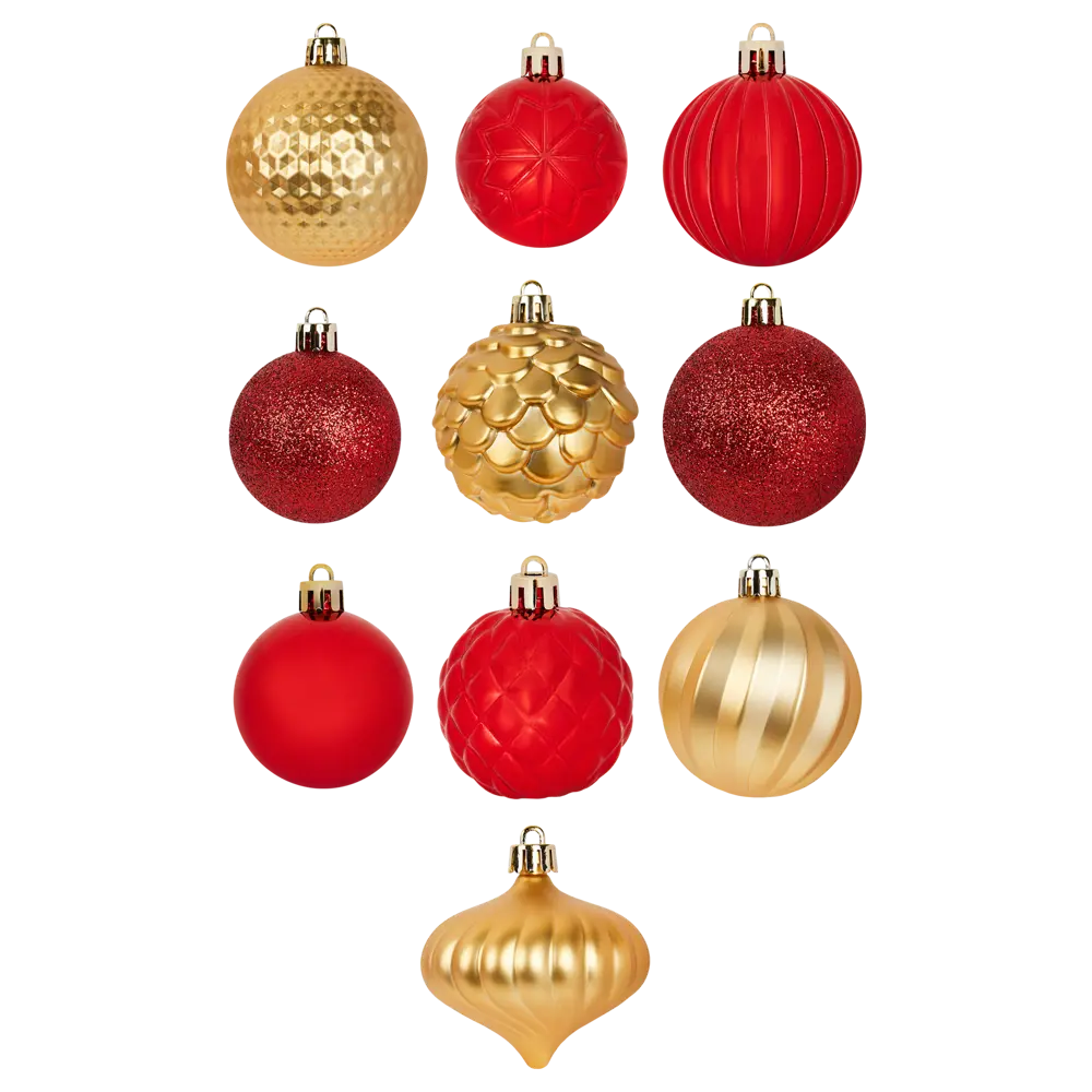 Фото 3 Набор новогодних шаров Christmas ø5-6 см цвет красный 25 шт. Фото 3 Набор новогодних шаров Christmas ø5-6 см цвет красный 25 шт.