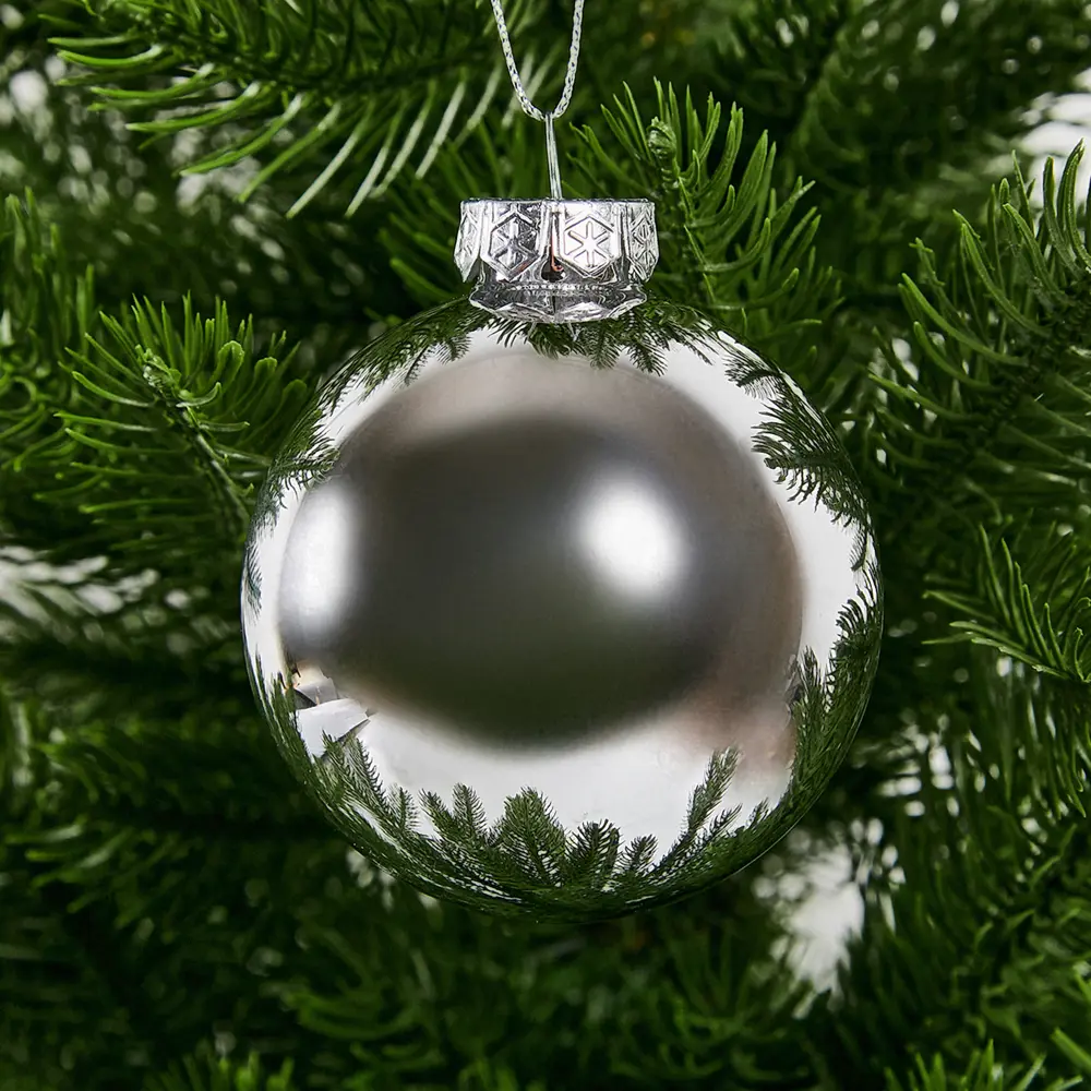 Фото 6 Набор новогодних шаров Christmas ø7 см цвет серебристый 8 шт.
