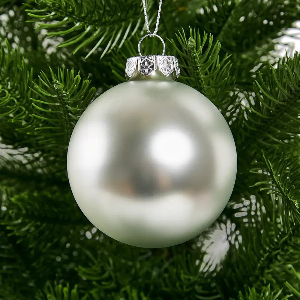 Фото 7 Набор новогодних шаров Christmas ø7 см цвет серебристый 8 шт.