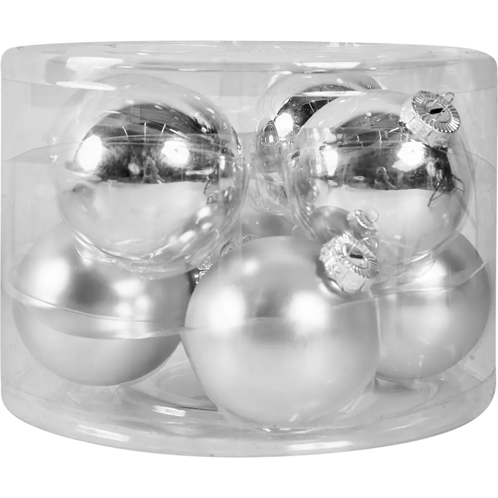 Фото 2 Набор новогодних шаров Christmas ø7 см цвет серебристый 8 шт.