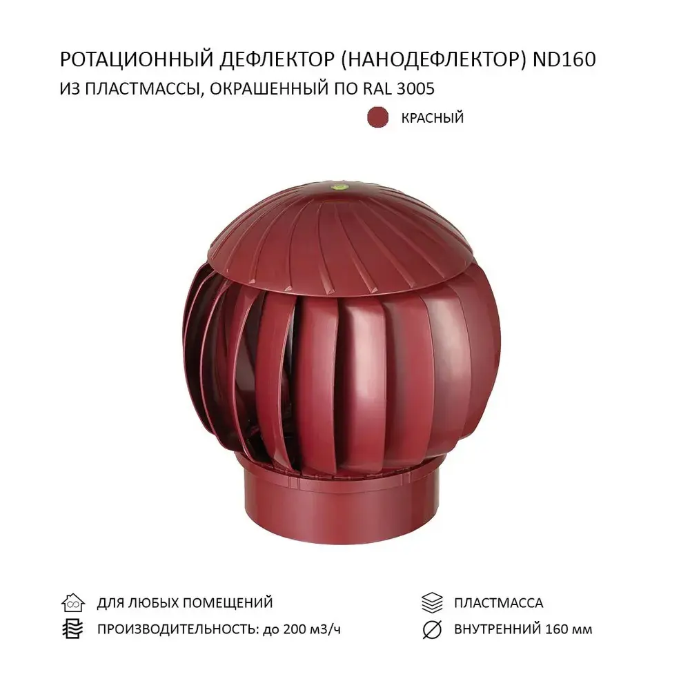 Фото Нанодефлектор ротационный Gervent ND160 D160 мм abs-пластик цвет малиновый Фото Нанодефлектор ротационный Gervent ND160 D160 мм abs-пластик цвет малиновый