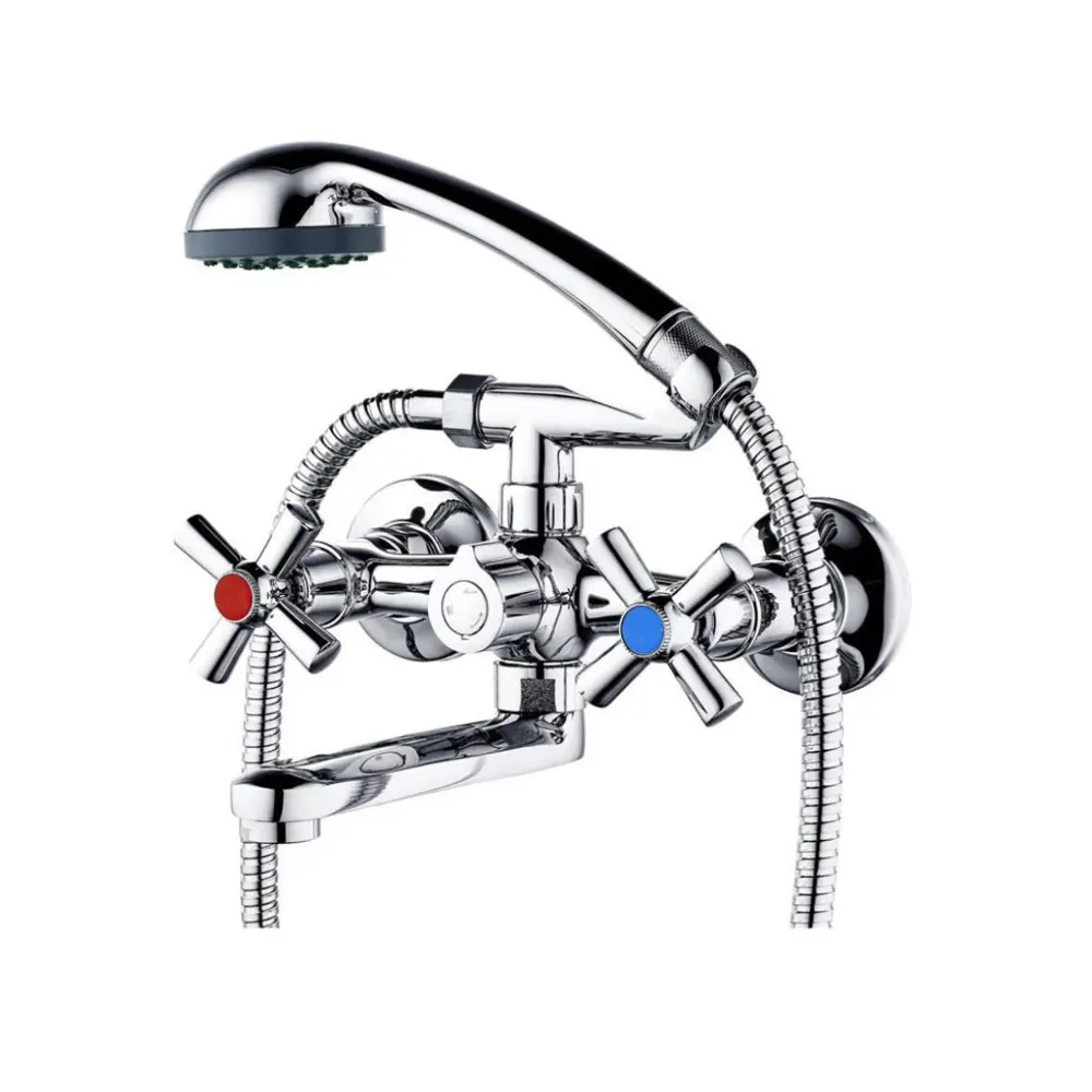 Фото 2 Смеситель для ванны Econoce Ec0420 EC0421 двухвентильный с душевой лейкой цвет хром