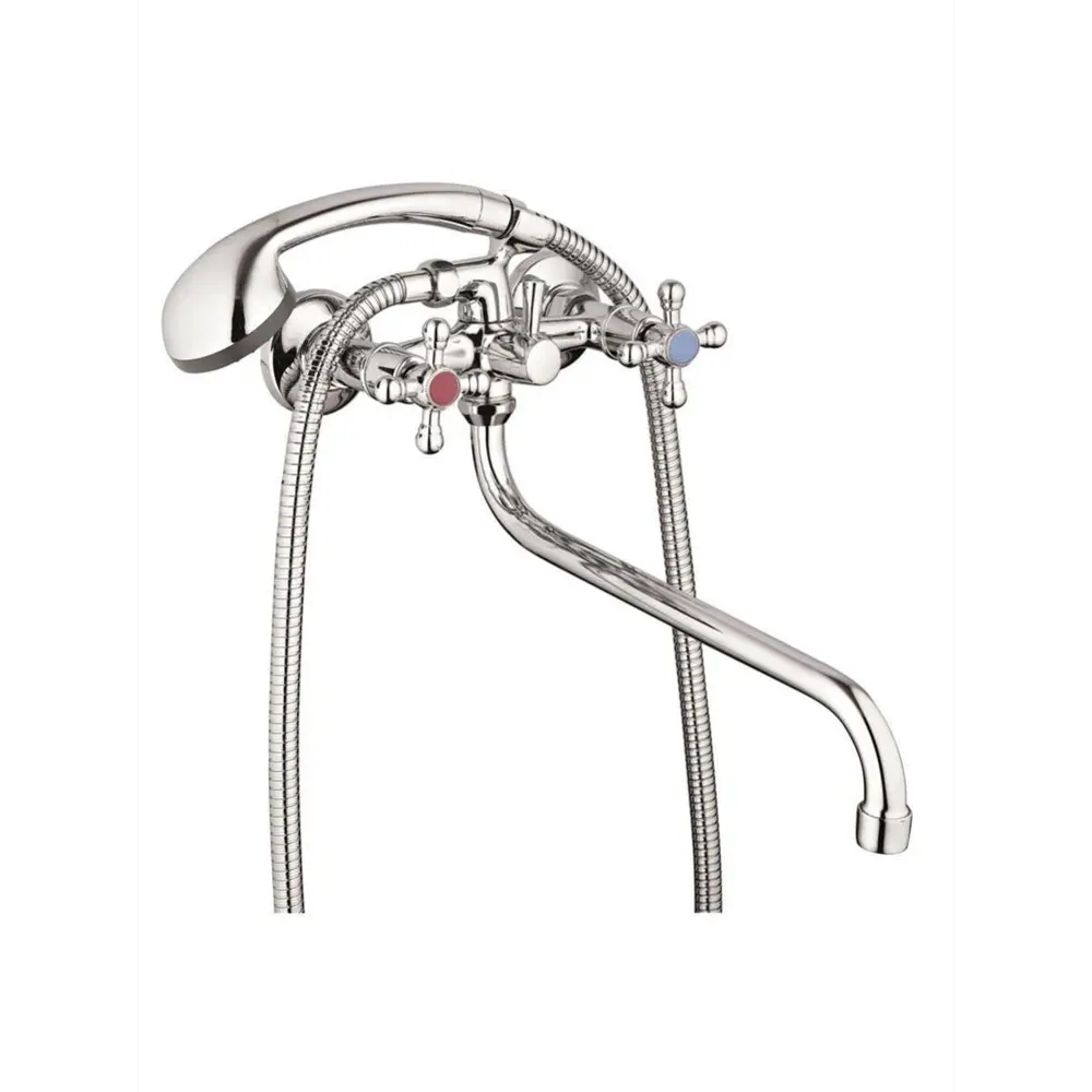 Фото 2 Смеситель для ванны Econoce Ec0480 двухвентильный с душевой лейкой цвет хром Фото 2 Смеситель для ванны Econoce Ec0480 двухвентильный с душевой лейкой цвет хром