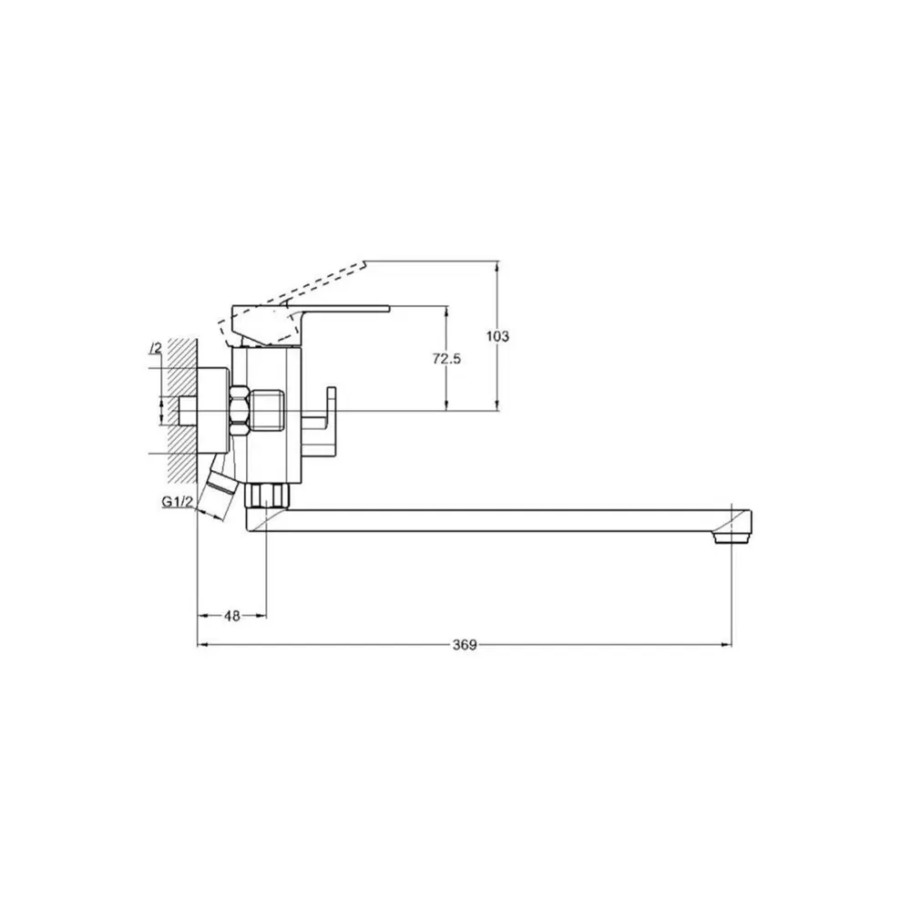 Фото 3 Смеситель для ванны Econoce Ec0384 однорычажный с душевой лейкой цвет хром Фото 3 Смеситель для ванны Econoce Ec0384 однорычажный с душевой лейкой цвет хром
