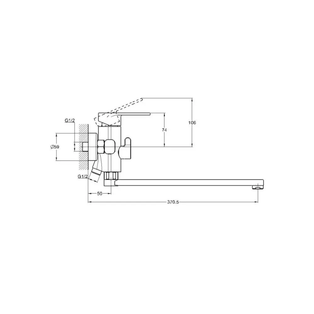 Фото 3 Смеситель для ванны Econoce Ec0393 однорычажный с душевой лейкой цвет хром Фото 3 Смеситель для ванны Econoce Ec0393 однорычажный с душевой лейкой цвет хром