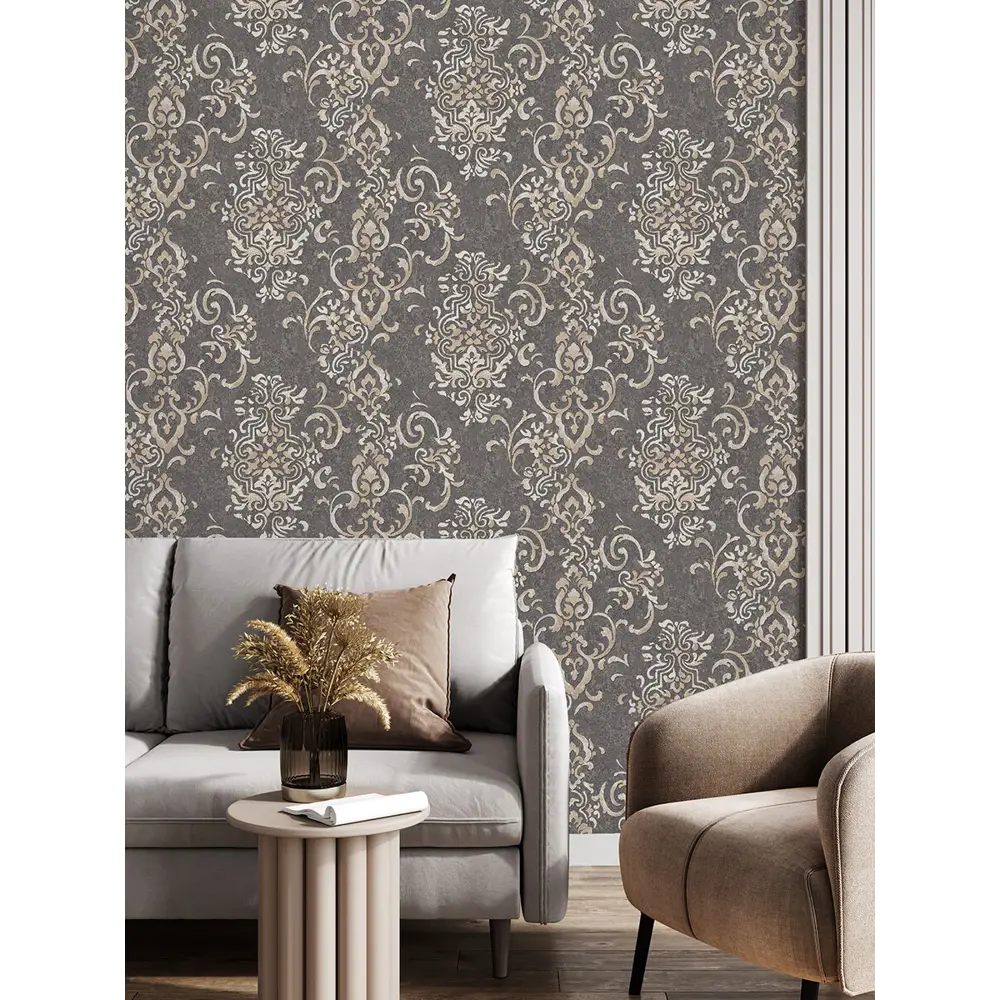 Фото Обои флизелиновые Euro Decor Byzantium черные 1.06 м 7245-22 Фото Обои флизелиновые Euro Decor Byzantium черные 1.06 м 7245-22