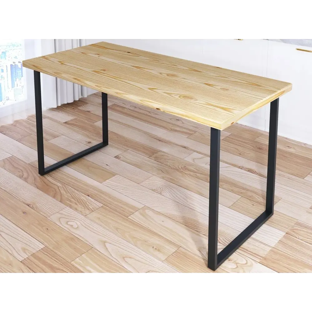 Фото 2 Стол прямоугольный Solarius Loft 140x60 см дерево цвет сосна/черный Фото 2 Стол прямоугольный Solarius Loft 140x60 см дерево цвет сосна/черный