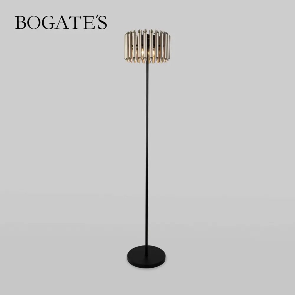 Фото Торшер BOGATE'S 01124/4 Castellie цвет черный/сатин Фото Торшер BOGATE'S 01124/4 Castellie цвет черный/сатин