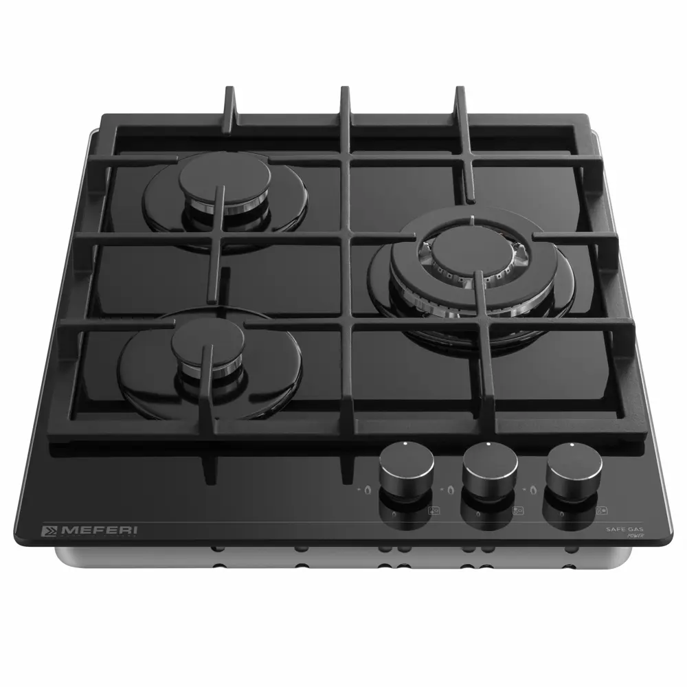 Фото 8 Газовая варочная панель Meferi MGH453BK GLASS POWER 44 см 3 конфорки цвет черный Фото 8 Газовая варочная панель Meferi MGH453BK GLASS POWER 44 см 3 конфорки цвет черный