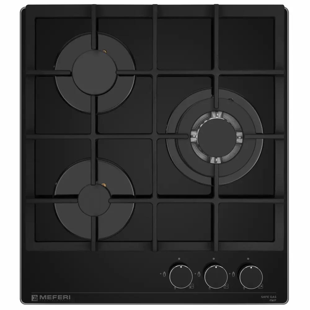 Фото Газовая варочная панель Meferi MGH453BK GLASS POWER 44 см 3 конфорки цвет черный Фото Газовая варочная панель Meferi MGH453BK GLASS POWER 44 см 3 конфорки цвет черный