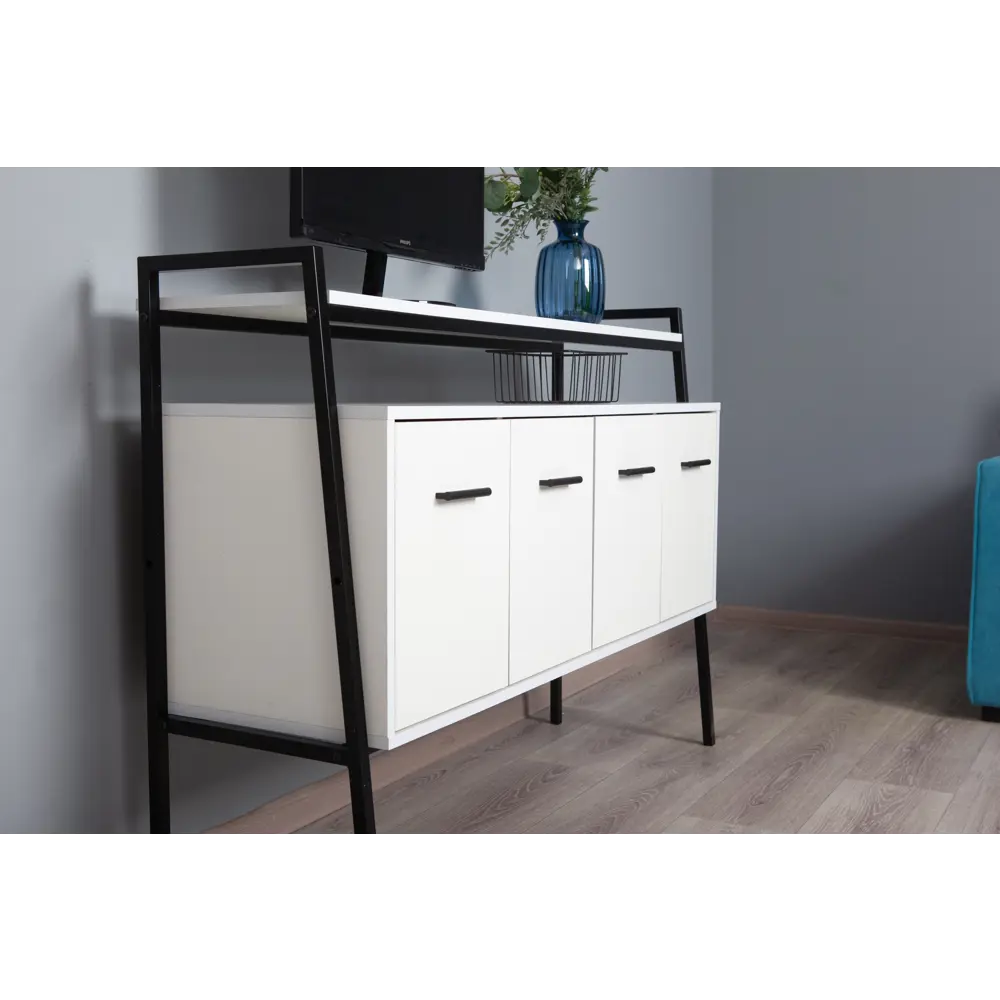 Фото 13 Тумба под телевизор Letta Tokyo 124.2x90.4x38.6 см металл цвет белый Фото 13 Тумба под телевизор Letta Tokyo 124.2x90.4x38.6 см металл цвет белый