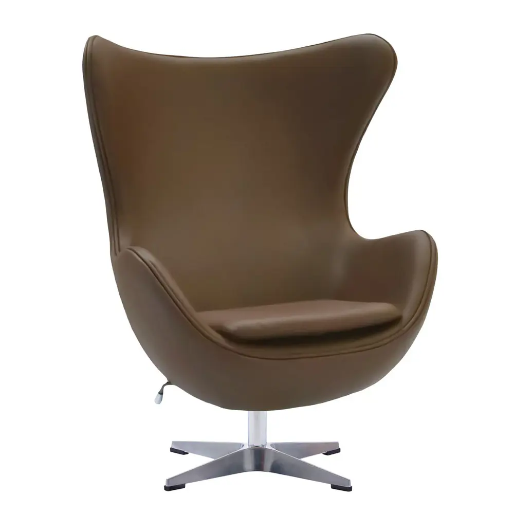 Фото Кресло Bradex Egg style chair RF 0607 85x110x77.5 см кожа цвет хром Фото Кресло Bradex Egg style chair RF 0607 85x110x77.5 см кожа цвет хром