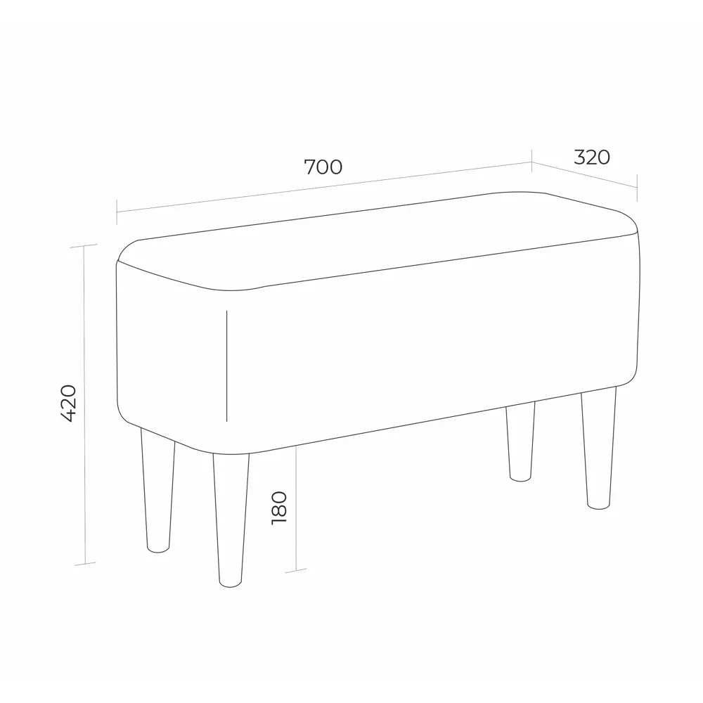Фото 4 Банкетка Monofix Киус 70x42x70 см цвет охра Фото 4 Банкетка Monofix Киус 70x42x70 см цвет охра