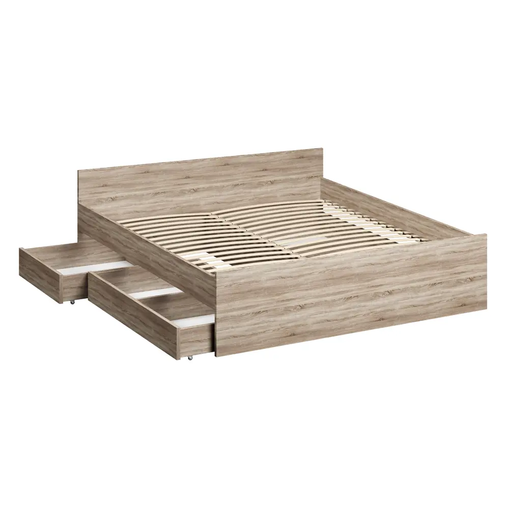 Фото 5 Кровать двуспальная Гуд Лакк Орион С-2022.6 186x65x206 см цвет дуб сонома Фото 5 Кровать двуспальная Гуд Лакк Орион С-2022.6 186x65x206 см цвет дуб сонома