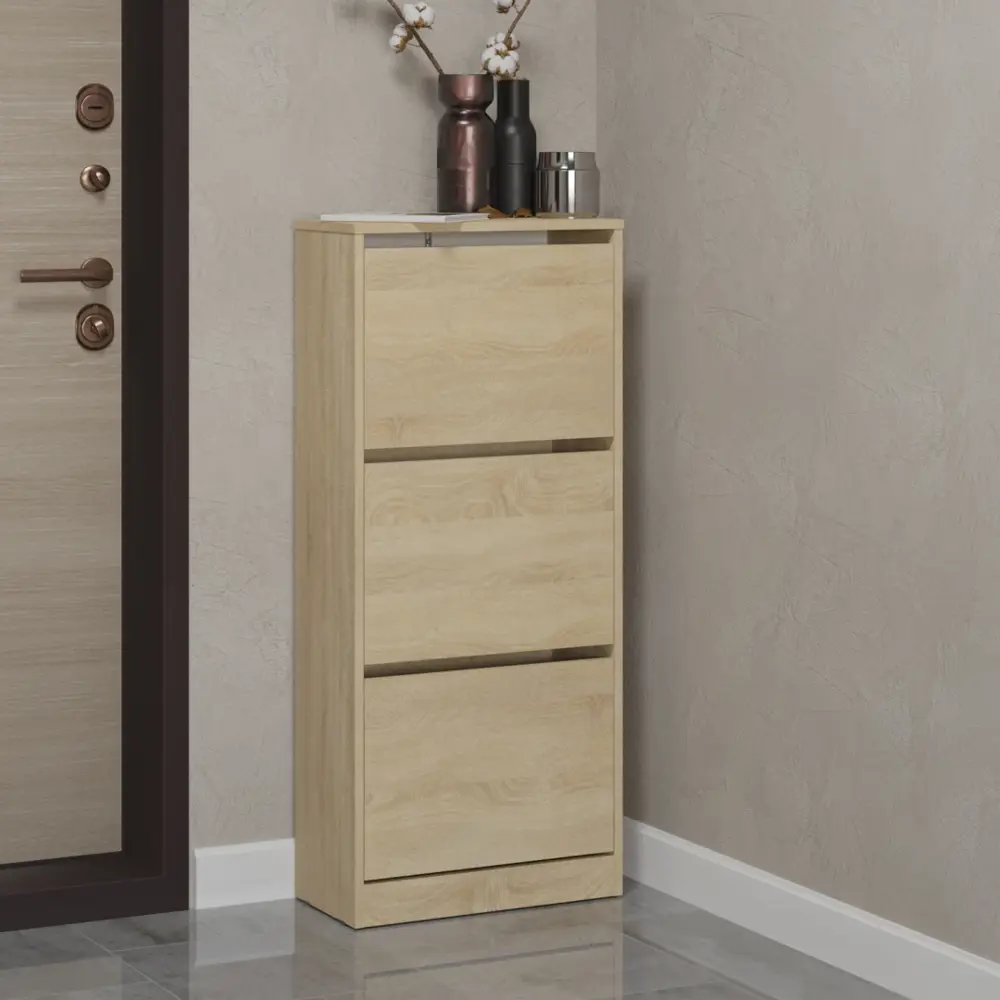 Фото 2 Шкаф для обуви Мебель м 51.3x113.9x25.5 см лдсп цвет дуб сонома