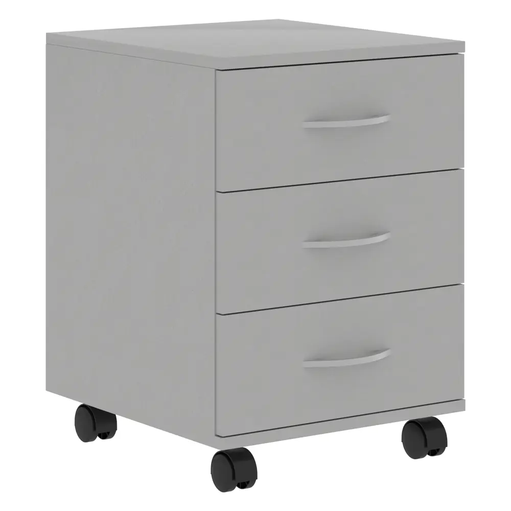Фото Тумба с выдвижными ящиками на колесах Skyland 41x45x56 см 3 ящика ЛДСП цвет серый Фото Тумба с выдвижными ящиками на колесах Skyland 41x45x56 см 3 ящика ЛДСП цвет серый