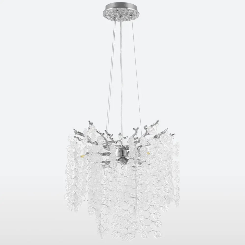 Фото 4 Люстра подвесная Arte perfetto luce 3323.1086.d320.3.c.cr 3 лампа 6 м² цвет никель Фото 4 Люстра подвесная Arte perfetto luce 3323.1086.d320.3.c.cr 3 лампа 6 м² цвет никель