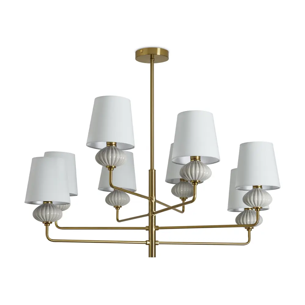 Фото 3 Люстра на штанге Freya Ceramics Fr2029pl-08bs 8 ламп 16 м² цвет латунь Фото 3 Люстра на штанге Freya Ceramics Fr2029pl-08bs 8 ламп 16 м² цвет латунь