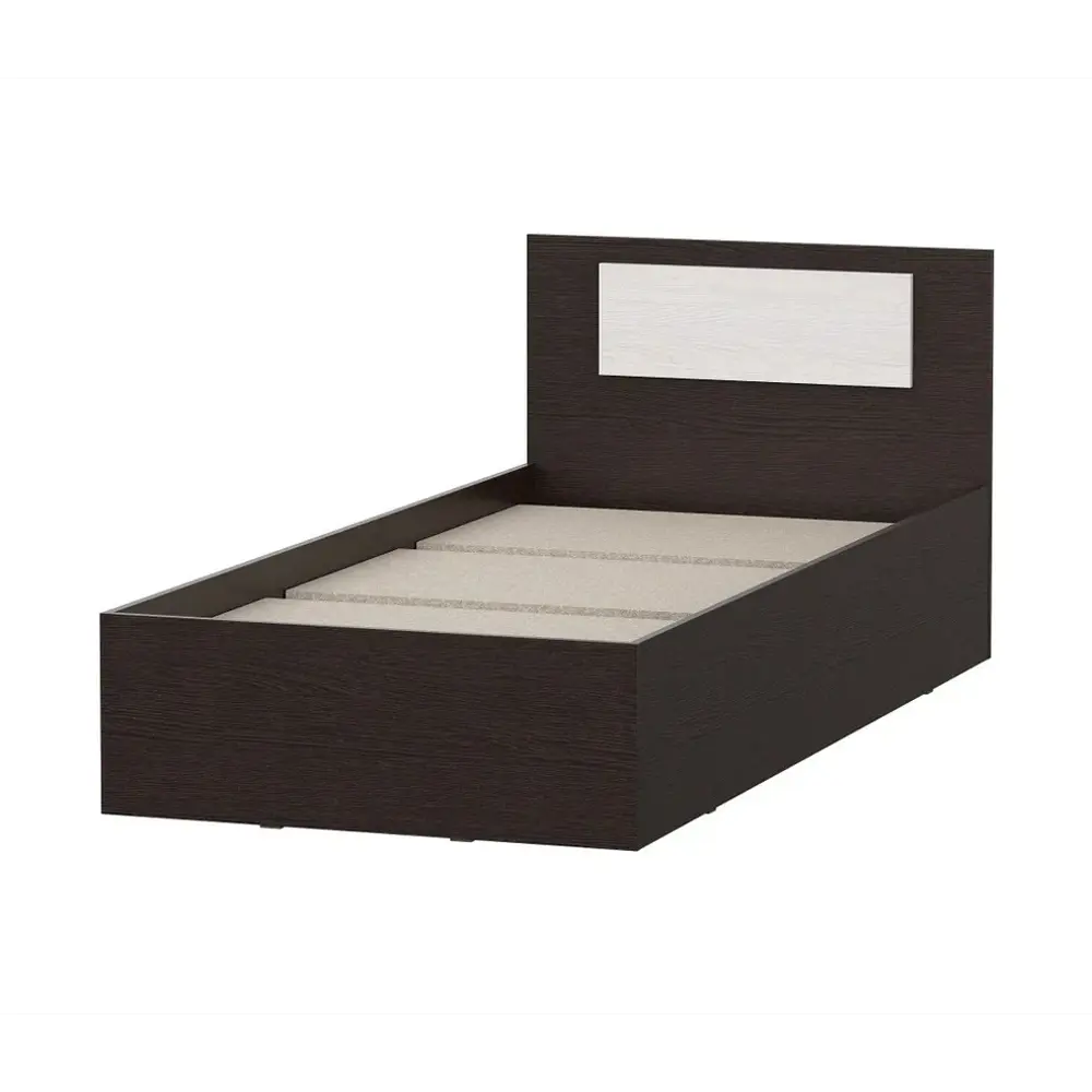 Фото Кровать Мебельная интеграция Виста 1 90x200 см ЛДСП цвет дуб венге/ясень анкор светлый Фото Кровать Мебельная интеграция Виста 1 90x200 см ЛДСП цвет дуб венге/ясень анкор светлый