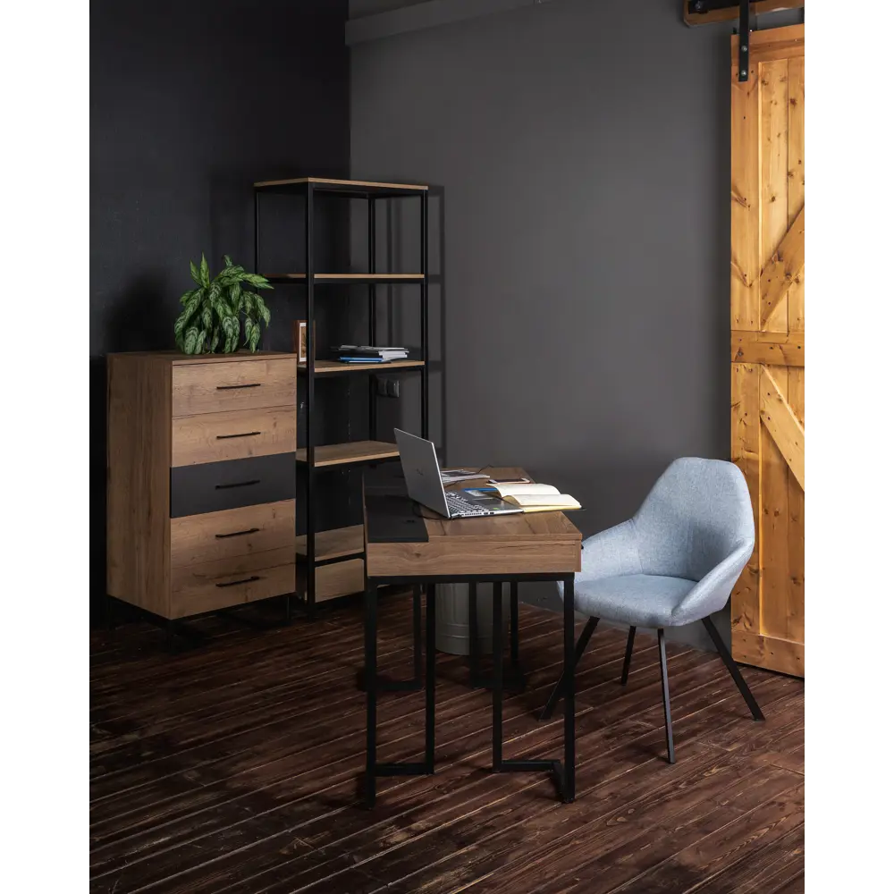 Фото 11 Стол R-home Стол рабочий Loft Дуб табак/Графит 120x75x60 см ЛДСП цвет графит, дуб коричневый табак Фото 11 Стол R-home Стол рабочий Loft Дуб табак/Графит 120x75x60 см ЛДСП цвет графит, дуб коричневый табак