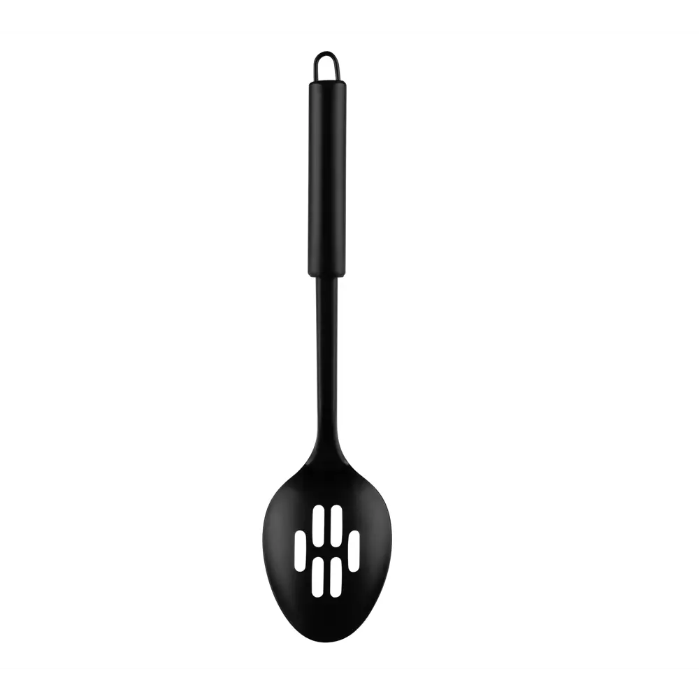 Фото 2 Ложка с отверстиями Mallony Classico Nero нержавеющая сталь non-stick черный Фото 2 Ложка с отверстиями Mallony Classico Nero нержавеющая сталь non-stick черный